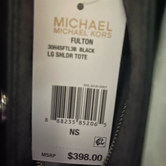 Michael Kors Women’s Fulton Large Tote Black NWT 13 1/4”W x 9 1/2”H x 3 1/2”D - Picture 6 of 7
